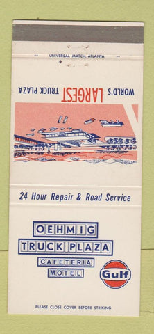 Matchbook Cover - Gulf oil gas Oehmig Motel Greenville SC 30 Strike
