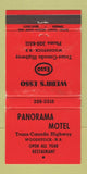 Matchbook Cover - Panorama Motel Esso oil gas Woodstock NB WEAR RED 30 Strike