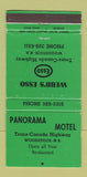 Matchbook Cover - Panorama Motel Esso oil gas Woodstock NB GREEN WEAR 30 Strike