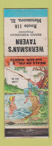 Matchbook Cover - Wernsam's Tavern Metamora IL hillbilly WORN