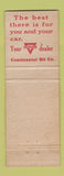 Matchbook Cover - Conoco oil gas Lahr Motter Ottuma IA POOR STRIKER
