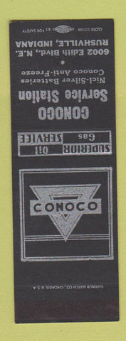 Matchbook Cover - Conoco oil gas Rushville IN SAMPLE