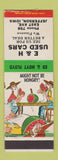 Matchbook Cover - E&H Used Cars Jefferson IA hillbilly SAMPLE
