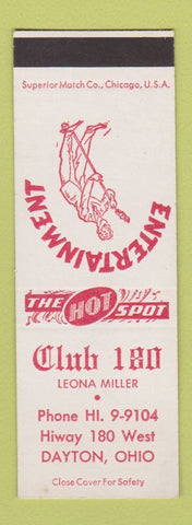 Matchbook Cover - Club 180 Dayton OH SAMPLE