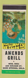 Matchbook Cover - Amends Grill Sand Springs OK SAMPLE WEAR