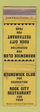 Matchbook Cover - Brunswick Club Rock City WORN