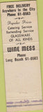 Matchbook Cover - Wine Mess Long Beach CA WEAR