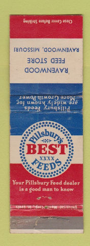 Matchbook Cover - Pillsbury Feeds Ravenwood MO WORN