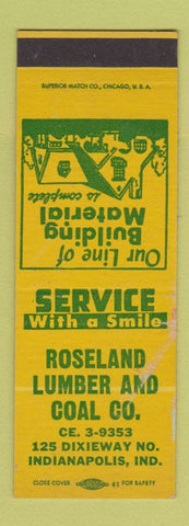 Matchbook Cover - Roseland Lumber Indianapolis IN SAMPLE WEAR