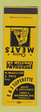 Matchbook Cover - E&J Superette Grocery Chicago IL SAMPLE