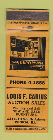 Matchbook Cover - Louis Carius Auction Sales Peoria IL WEAR