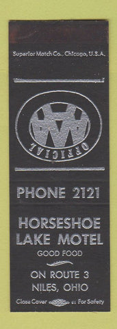 Matchbook Cover - Horseshoe Lake Motel Niles OH SAMPLE