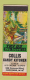 Matchbook Cover - Collis Candy Kitchen Cheyenne WY SAMPLE WORN