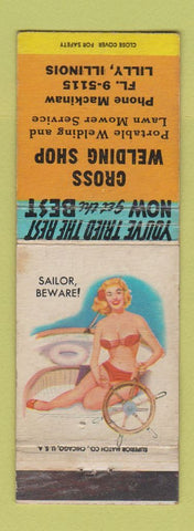 Matchbook Cover - Cross Welding Shop Lilly IL pinup