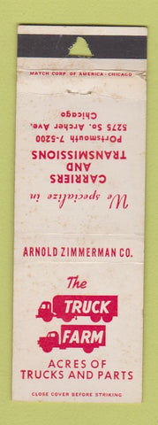 Matchbook Cover - The Truck Farm semi dealer Chicago IL POOR STRIKER WEAR
