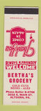 Matchbook Cover - Bertha's Grocery Altoona PA CREASE