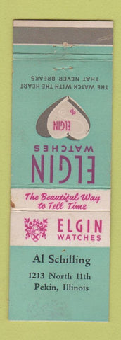 Matchbook Cover - Elgin Watches Al Schilling Pekin IL