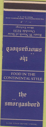 Matchbook Cover - The Smorgasbord Restaurant Akron OH