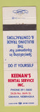 Matchbook Cover - Keenan's Rental Service Omaha NE