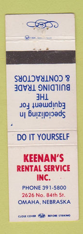 Matchbook Cover - Keenan's Rental Service Omaha NE