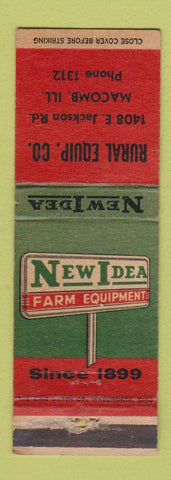 Matchbook Cover - New Idea Tractors Rural Equipment Macomb IL WORN