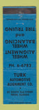 Matchbook Cover - Turk Auto Alignment Pekin IL WEAR