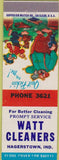 Matchbook Cover - Watt Cleaners Hagerstown IN hillbilly