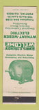 Matchbook Cover - Wynant Weber Electric Pontiac IL