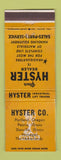 Matchbook Cover - Hyster Fork Lifts Portland OR Peoria Danville IL WEAR