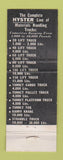 Matchbook Cover - Hyster Fork Lifts Portland OR Peoria Danville IL WEAR