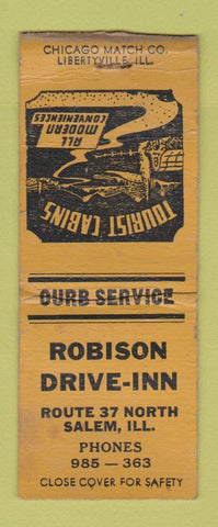 Matchbook Cover - Robison Drive Inn Salem IL BOBTAIL WEAR