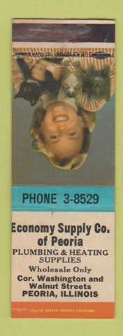 Matchbook Cover - Economy Supply Plumbing Heating Peoria IL