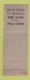 Matchbook Cover - Economy Supply Plumbing Heating Peoria IL