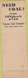 Matchbook Cover - Franzen Coal Chicago IL Koppers Coke