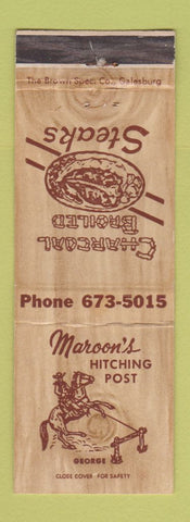 Matchbook Cover - Maroon's Hitching Post Restaurant
