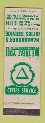 Matchbook Cover - Cities oil gas Hanabarger's Manteno IL