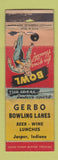 Matchbook Cover - Gerbo Bowling Lanes Jasper IN WORN