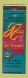 Matchbook Cover - Cities oil gas WC Wells Pekin IL WEAR