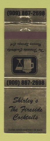 Matchbook Cover - Shirley's Fireside Cocktails Running Springs CA