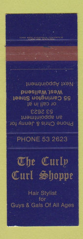 Matchbook Cover - Curly Curl Hair Salon West Wallsend Australia SAMPLE