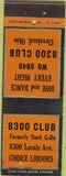 Matchbook Cover - 8300 Club Cleveland OH Stork Grille