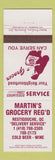 Matchbook Cover - Martin's gRocery Restigouche QC