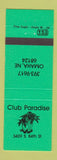 Matchbook Cover - Club Paradise Omaha NE NEON GREEN