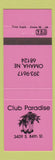 Matchbook Cover - Club Paradise Omaha NE NEON PINK