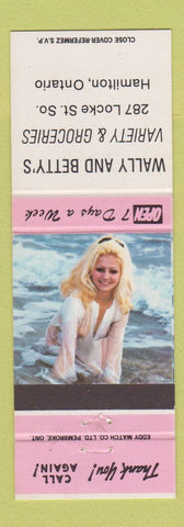 Matchbook Cover - Wally and Betty's Variety Store Grocery Hamilton ON pinup