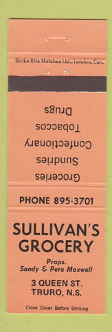 Matchbook Cover - Sullivan's Grocery Truro NS