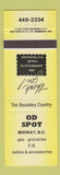 Matchbook Cover - OD Spot Midway BC oil gas grocery