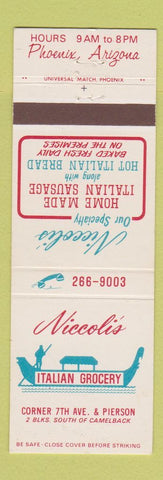 Matchbook Cover - Niccoli's Italian Grocery Phoenix AZ