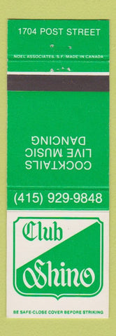 Matchbook Cover - Club Shino Oakland CA