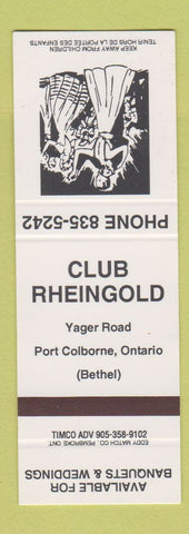Matchbook Cover - Club Rheingold Port Colborne ON Bethel SAMPLE